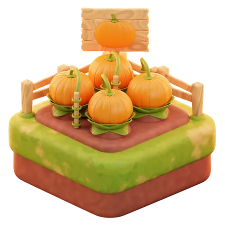 Granja de calabazas  3D Icon