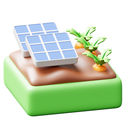 Granja de paneles solares  3D Icon