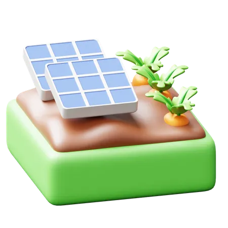 Granja de paneles solares  3D Icon