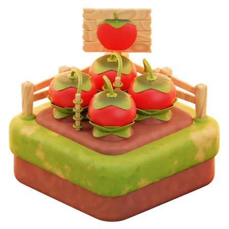 Granja de tomates  3D Icon