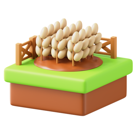Granja de trigo  3D Icon