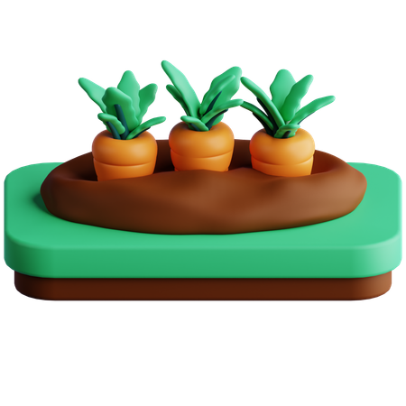 Granja de zanahorias  3D Icon