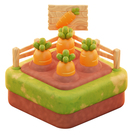 Granja de zanahorias  3D Icon