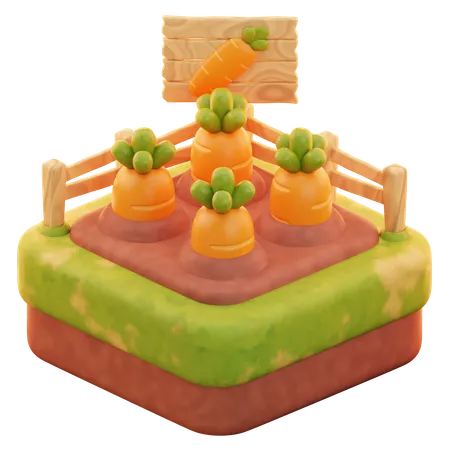 Granja de zanahorias  3D Icon