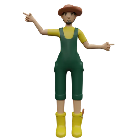 Granjero De Plantacion De Personaje Masculino 3D Illustration