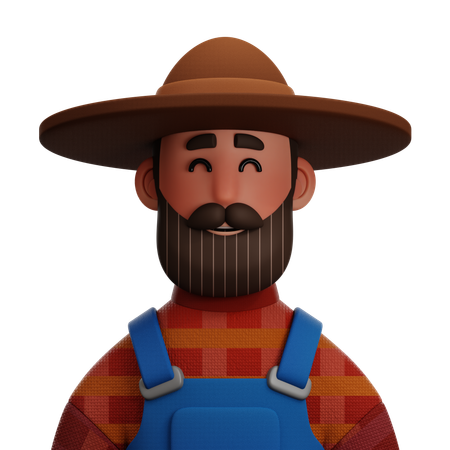 Hombre granjero  3D Icon