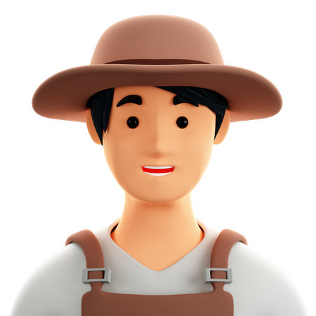 Hombre granjero  3D Icon