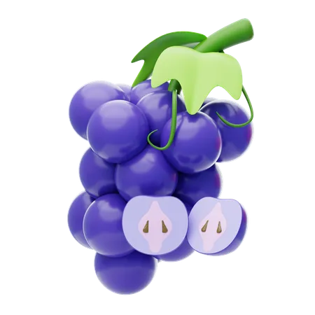 Grapes Fruit 3 D Icon 3 D Realistic Grape 3D Icon