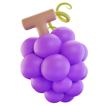 Grape Bunch 3 D Icon Illustration 3D Icon