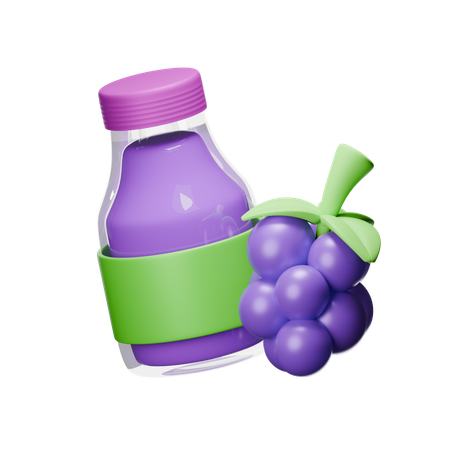 Grape Juice Bottle  3D Icon