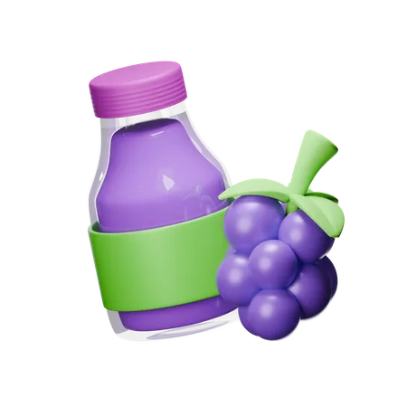 Grape Juice Bottle  3D Icon