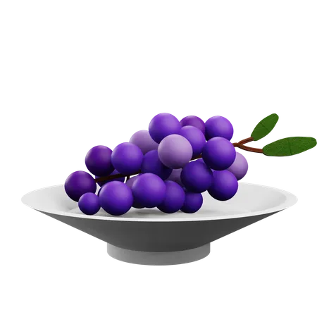 Grape Plate  3D Icon