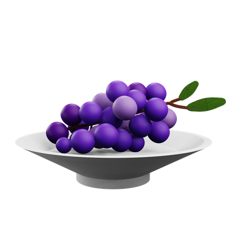 Grape Plate  3D Icon