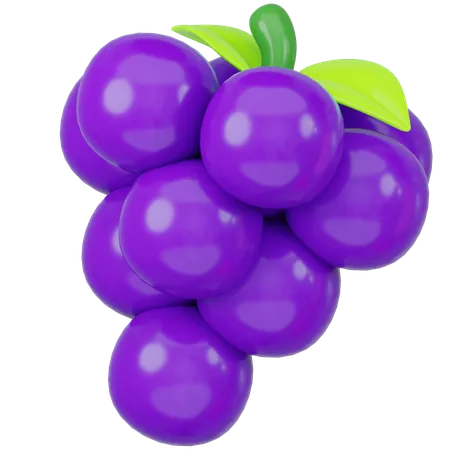 3 D Rendered Grapes Icon Illustration 3D Icon