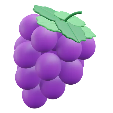 Grapes Grocery 3 D Icon Illustration With Tranparent Background 3D Icon