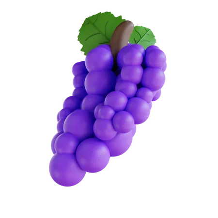Grapes Bunch 3D Icon