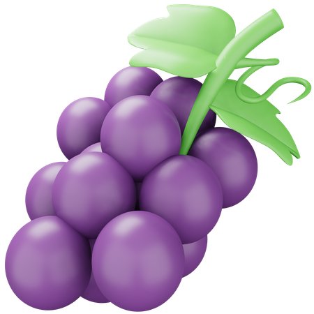 Grapes Purple  3D Icon