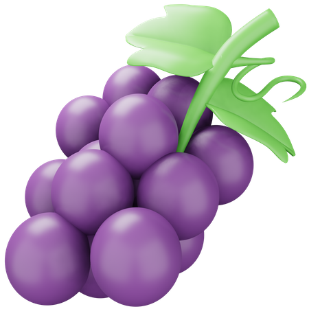 Grapes Purple 3D Icon