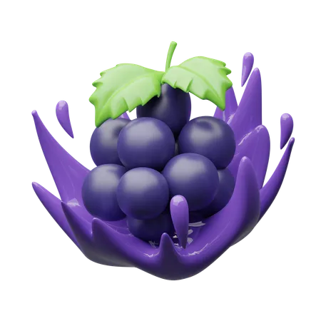 Grapes splash  3D Icon