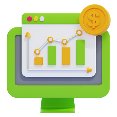 Graph Chart  3D Icon