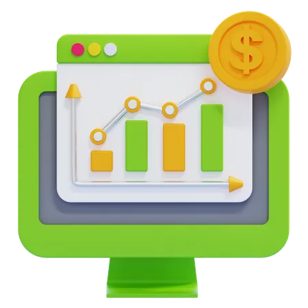 Graph Chart  3D Icon