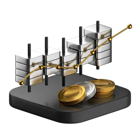 Graph Coins  3D Icon