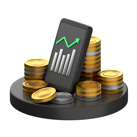 Graph Coins  3D Icon