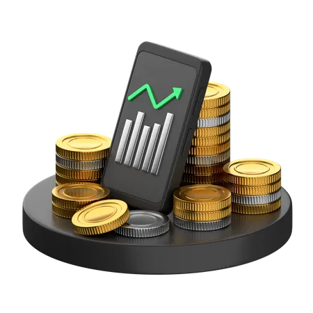 Graph Coins  3D Icon