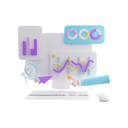 Graph Growth  3D Icon