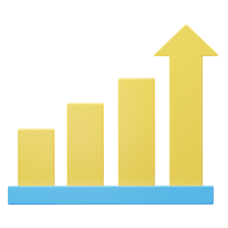 Graph Growth 3D Icon