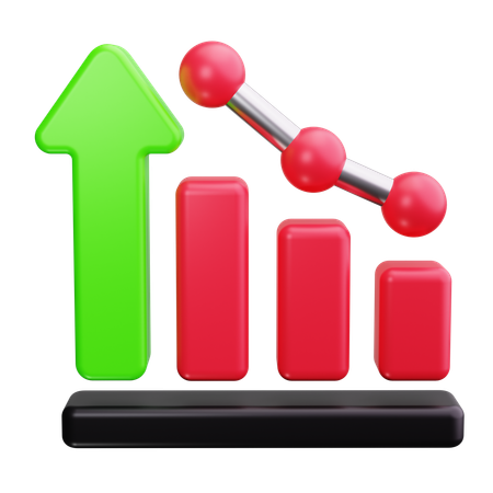 Diagramm mit steigendem Pfeil  3D Icon