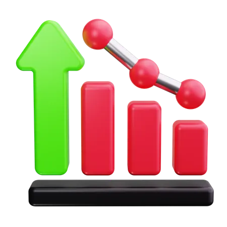 Diagramm mit steigendem Pfeil  3D Icon
