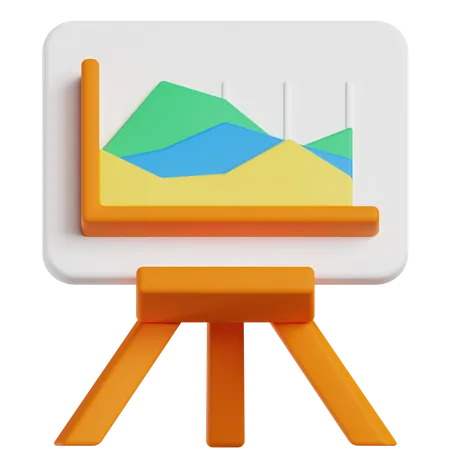 Graph Presentation 3D Icon