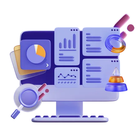 Graphic Chart Analysis  3D Illustration