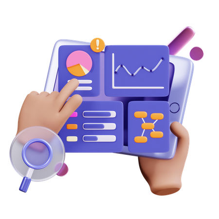 Graphic Chart Report  3D Illustration