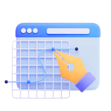 Graphic Design Website  3D Icon