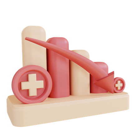 Graphic Of Decreasing Health  3D Icon