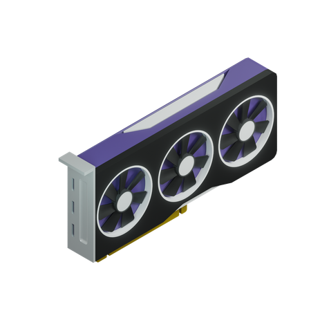 Graphics Card Fans Standing Up  3D Icon