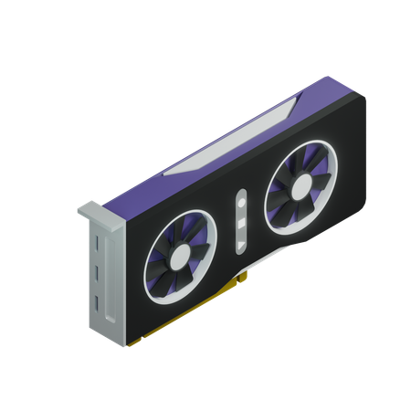 Graphics Card Fans Standing Up  3D Icon