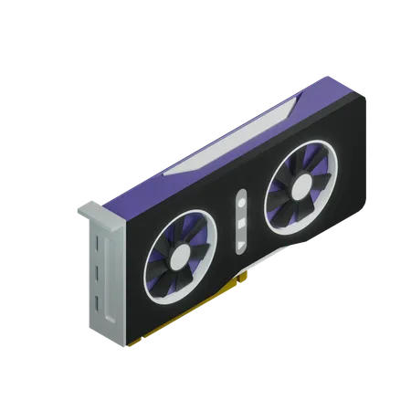 Graphics Card Fans Standing Up  3D Icon