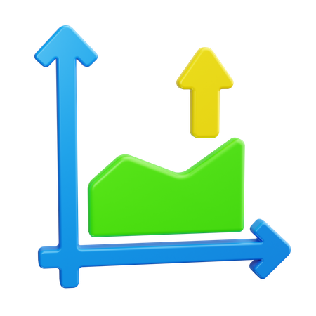 Graphique avec flèche  3D Icon