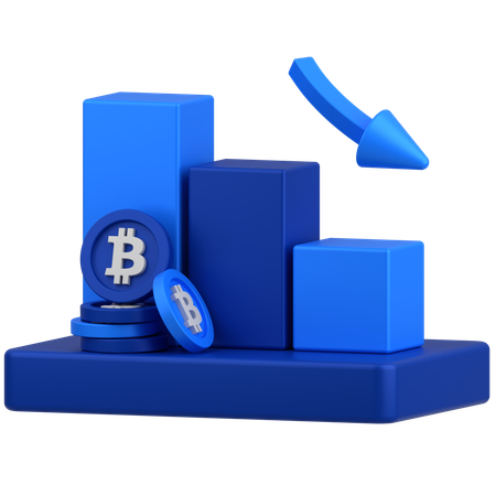 Graphique Bitcoin  3D Icon