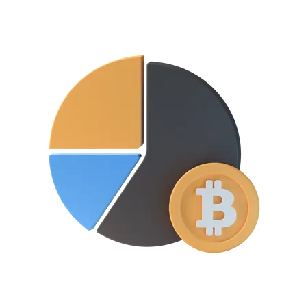 Graphique Bitcoin  3D Icon