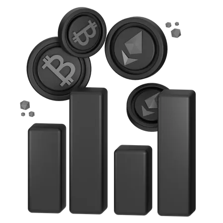 Graphique Bitcoin  3D Icon