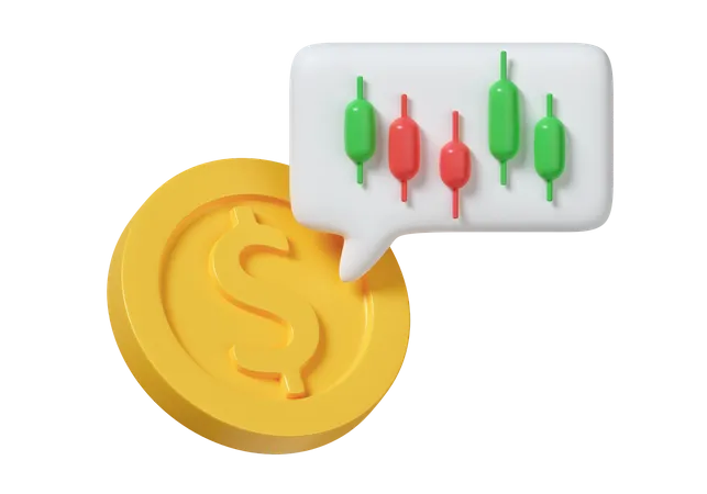 Graphique des bougies en dollars  3D Icon