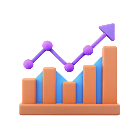 Graphique boursier  3D Icon