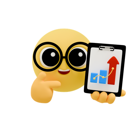 Graphique de croissance des emojis des spécialistes du marketing  3D Icon