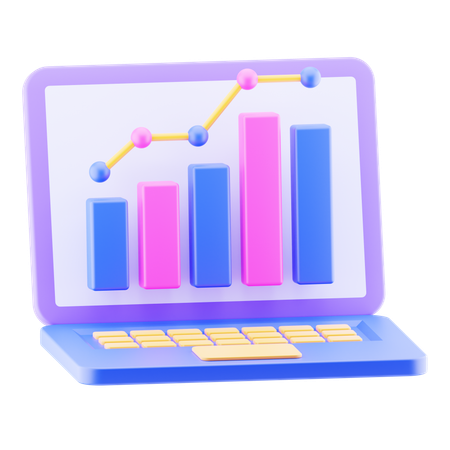 Graphique d'analyse en ligne  3D Icon