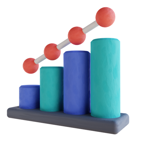 Courbe de croissance des lignes  3D Illustration