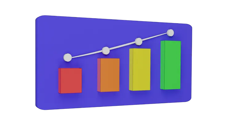 Graphique de croissance  3D Illustration